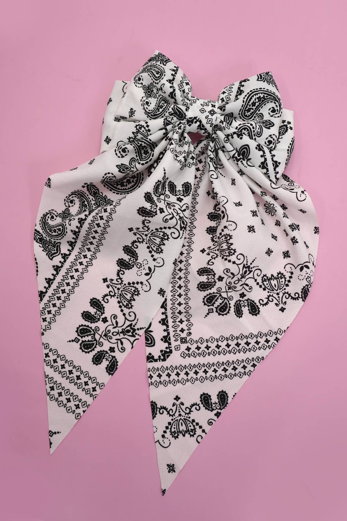 Hair Clips Bow Paisley Boho Vintage Ribbon Elegant Modest Accessory - The Sensory