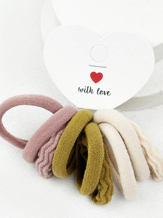 Hair Tie Set Rolled – Assorted Colors No-Slip Ponytail Holders - The Sensory