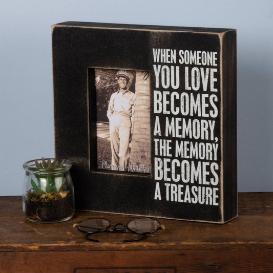 Memory Box Frame Distressed Black And White Box Sign For 4x6 Photos