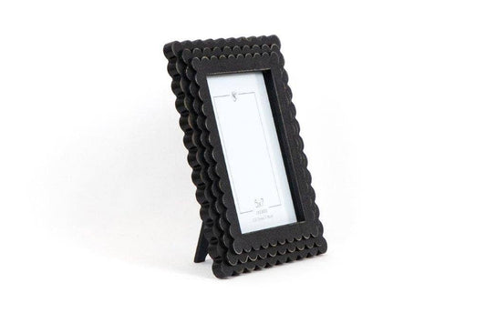 Photo Frame 5x7 Inch Scalloped Black Wood Southern Charm Christian Gifts