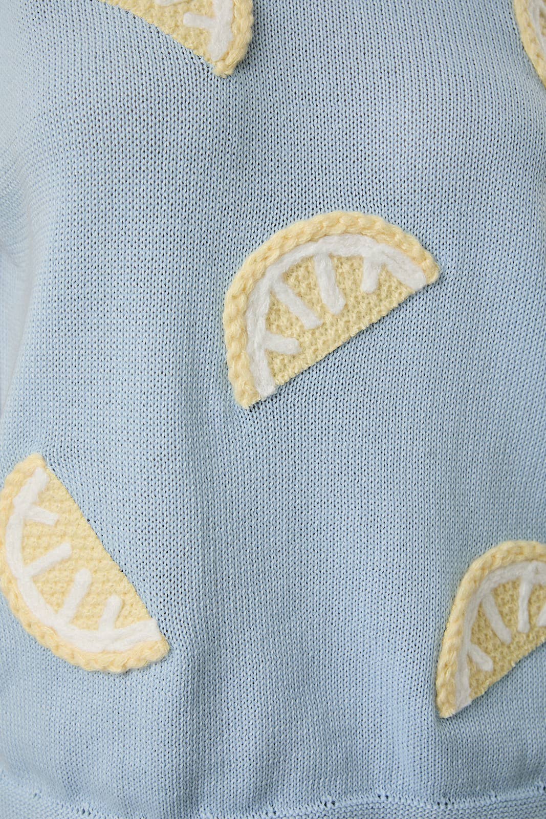 Embroidered Lemon Knit Light Spring/Summer Sassiness - The Sensory