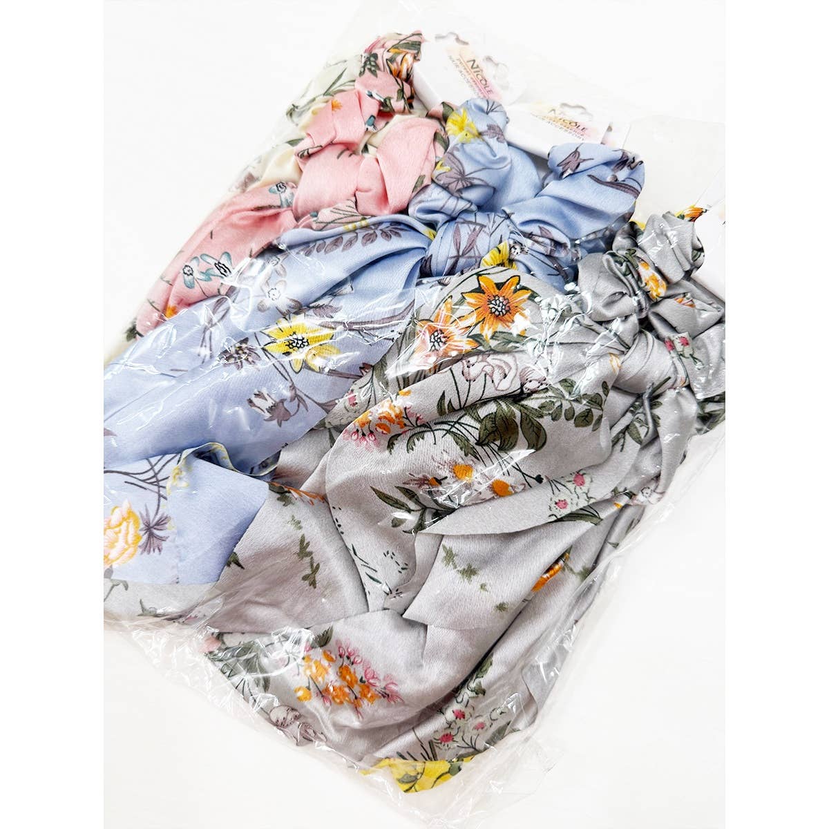 Hair Scrunchie Satin Floral Long Tail Accessory Modest Fashion - The Sensory