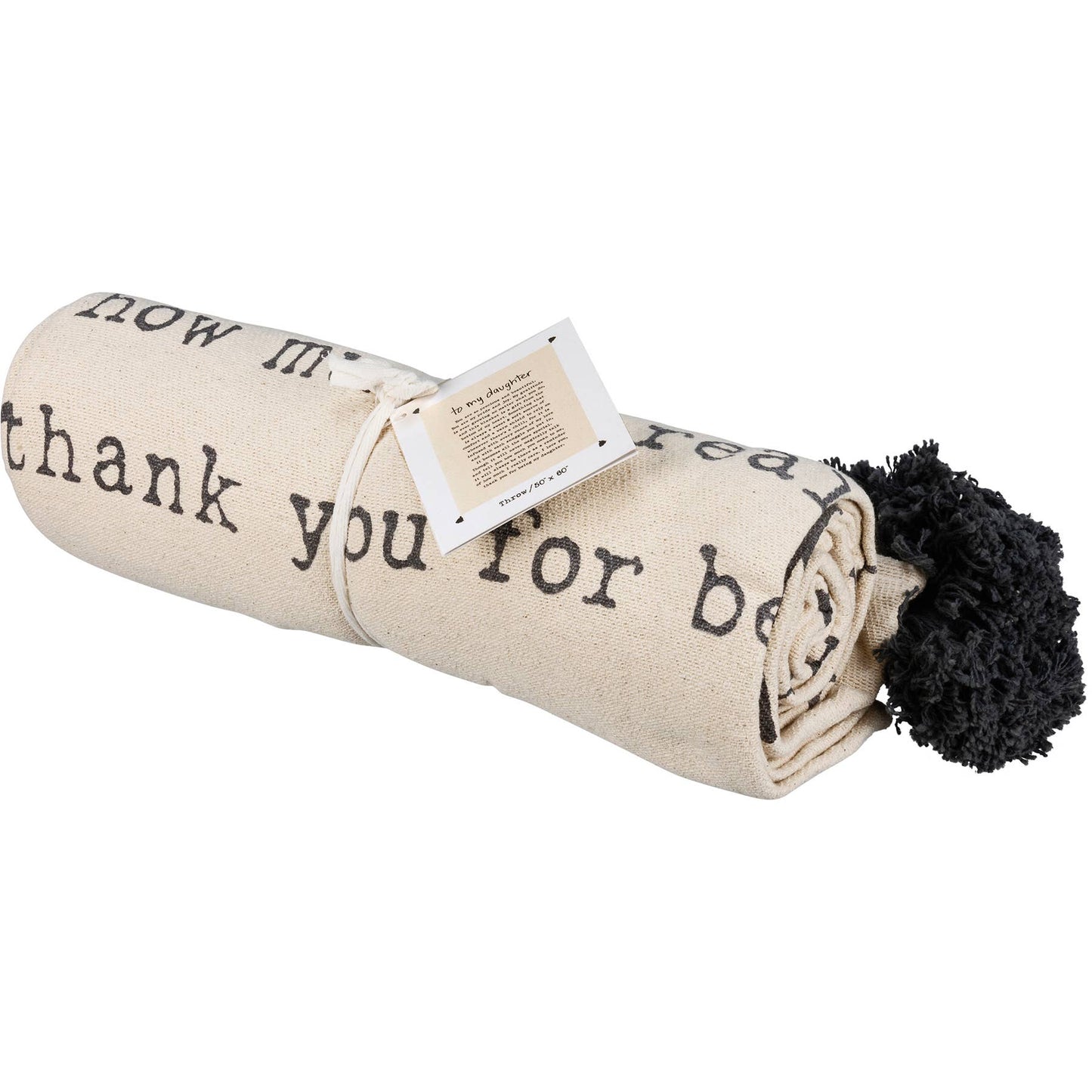 Throw Blanket To My Daughter Poetry Collection Neutral Colors Gifts For Her - The Sensory