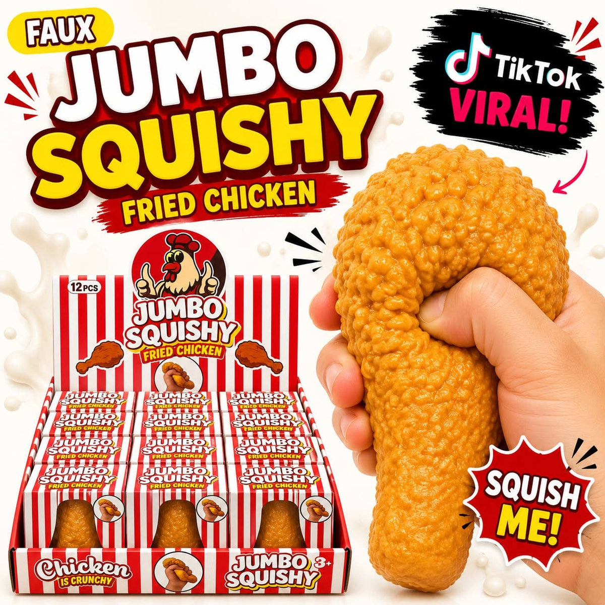 Faux Fried Chicken Squishy –TikTok Viral Crunchy-Look Toys - The Sensory