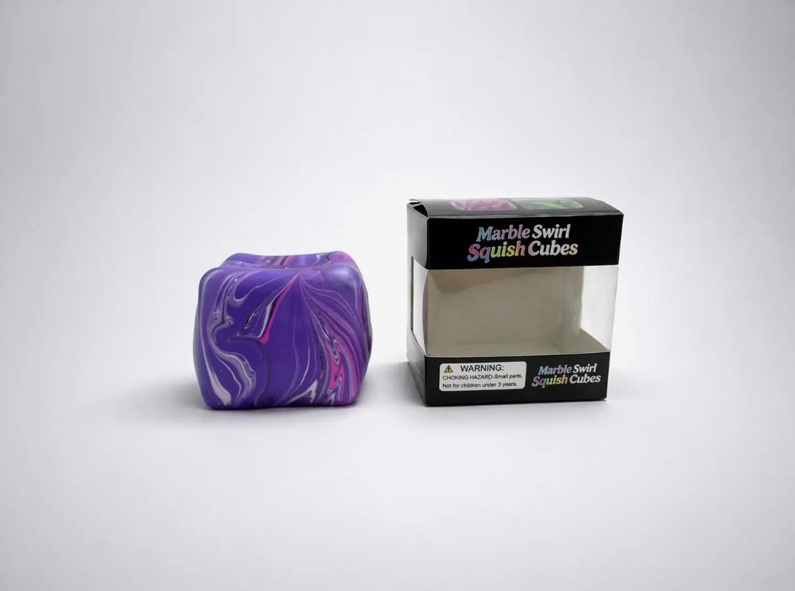 Marble Swirl Squishy Cube slow rise sensory toy