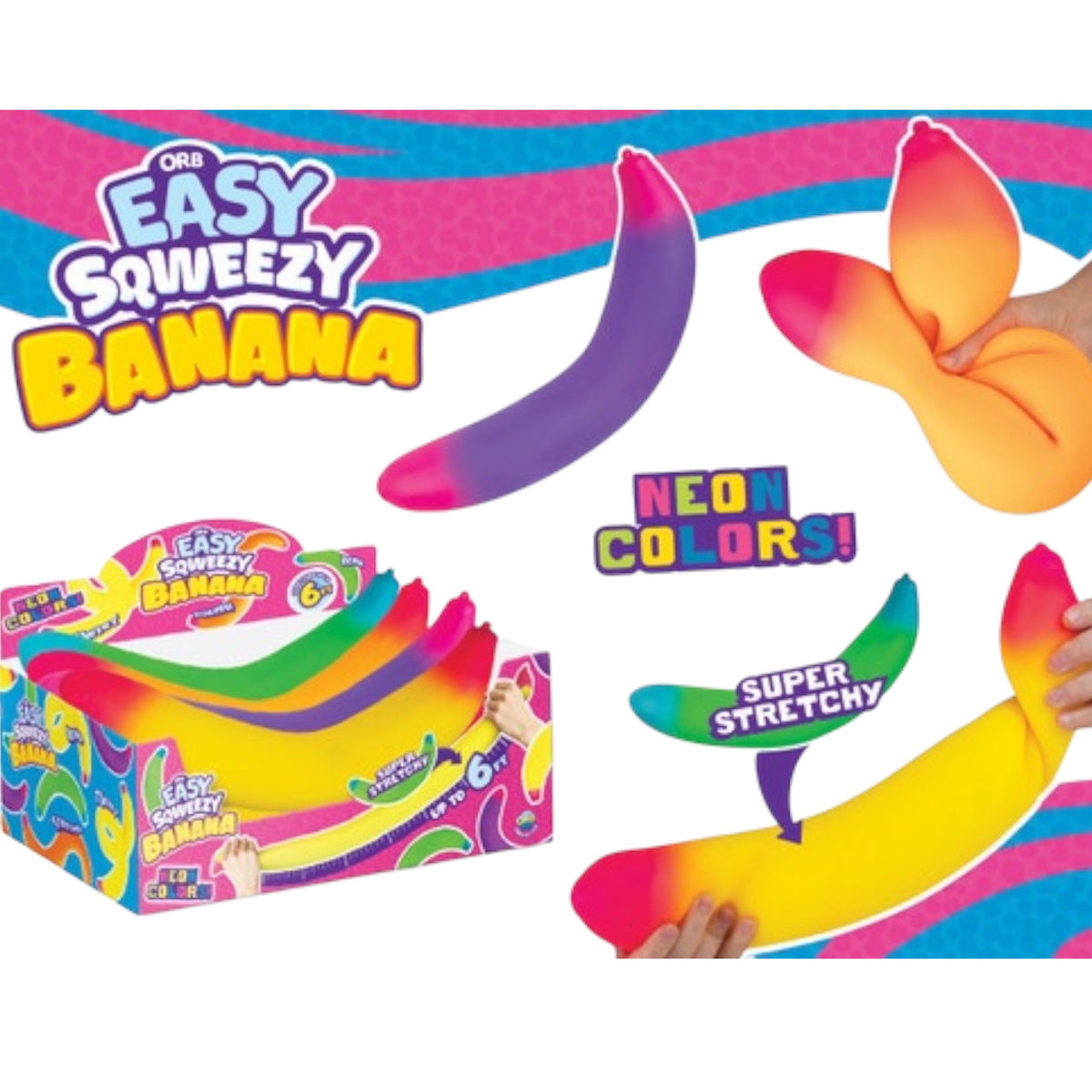 ORB Easy Sqweezy Banana | Neon Super Stretchy Squishy