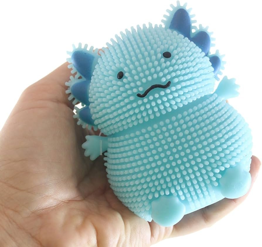 Large puffer axolotl squishy in hand