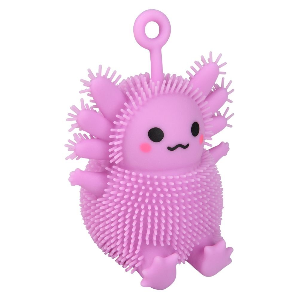 Small puffer axolotl squishy toy with built-in light