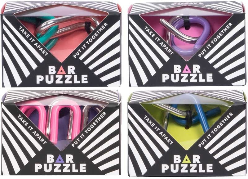 Metal bar puzzle take apart brain teaser