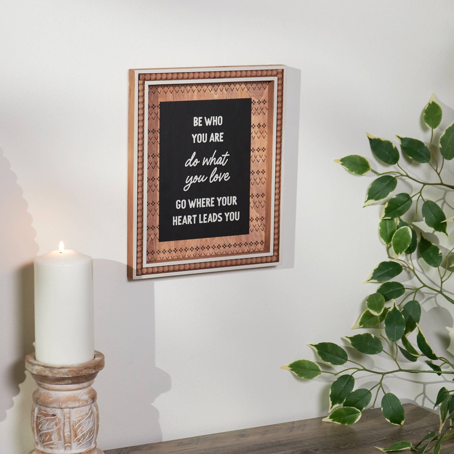 Framed Wall Art Be Who You Are Do What You Love Bohemian Decor Faith Based Gift