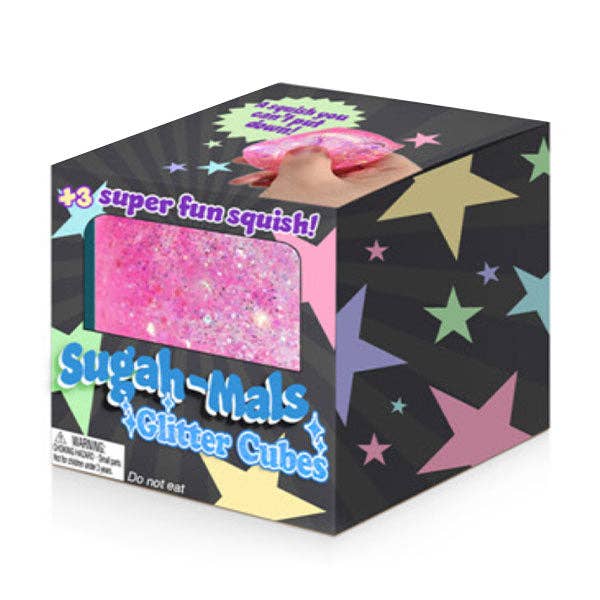 Sugah-mals™ Glitter Sugar Cube Squishy Stress Ball -assorted - The Sensory