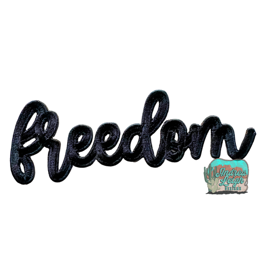 Embroidered Patch - Freedom Design With Iron-On Backing For Hats And Jackets