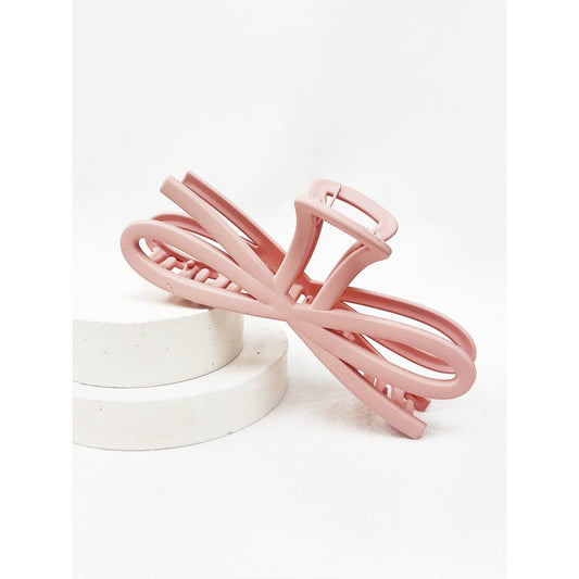 Hair Clip Jumbo Knotted Bow Claw Soft Tone - The Sensory