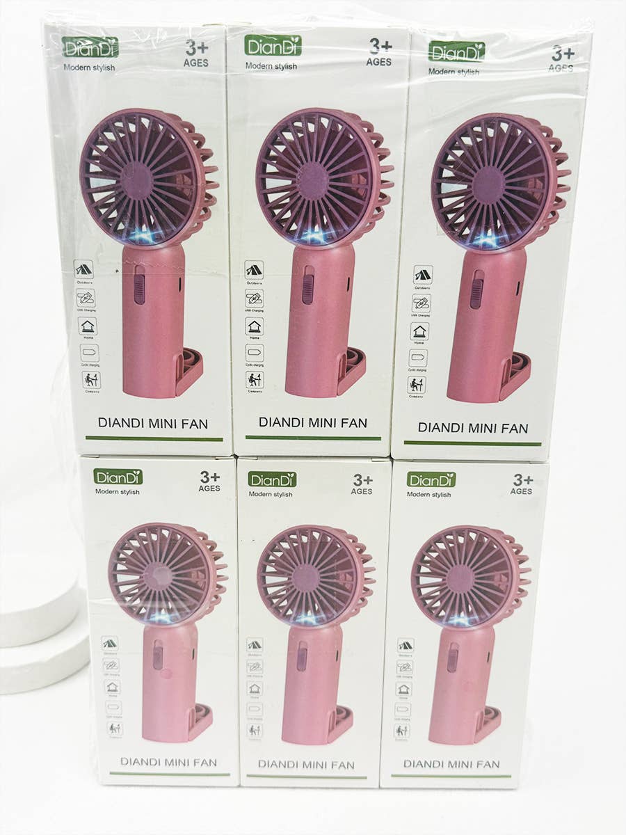 Portable Hand Fan With Pull-Out Stand, USB Rechargeable
