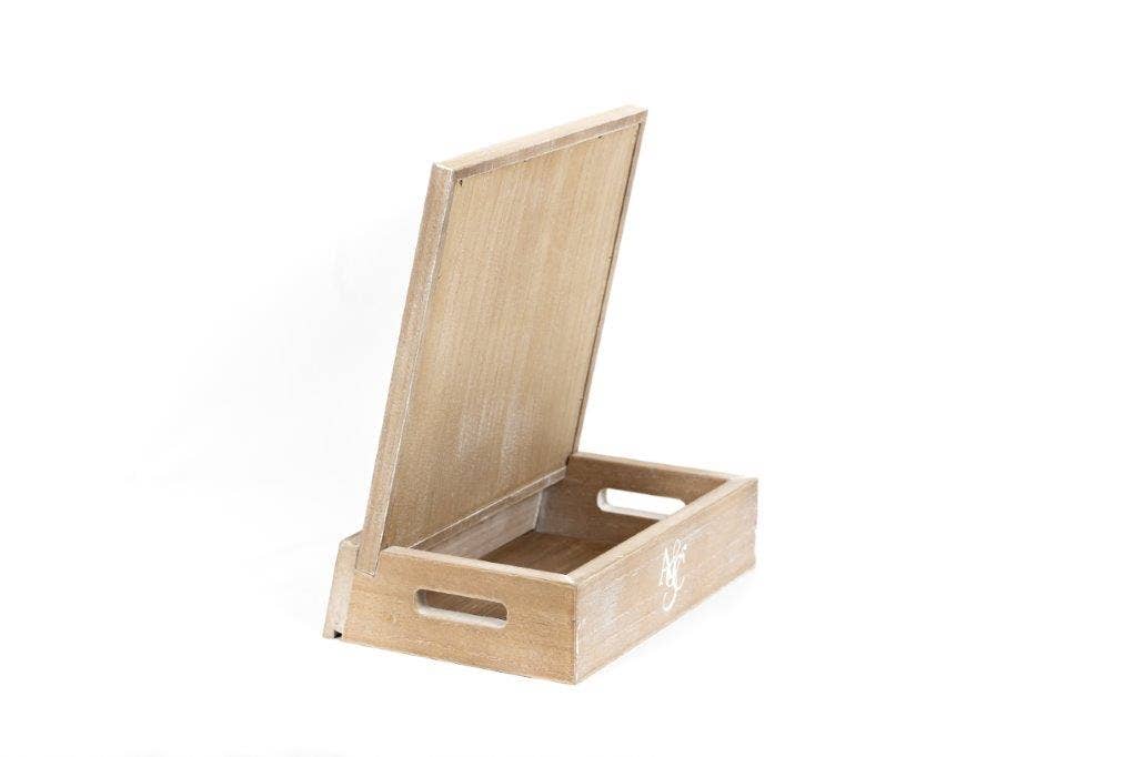 Magnet Display Shelf with Storage, natural wood frame - The Sensory