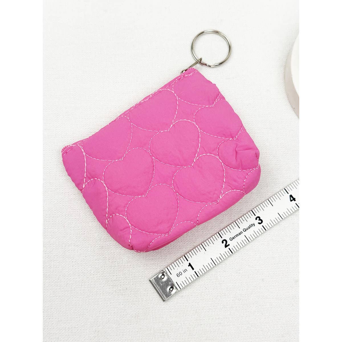 Coin Purse With Key Ring Heart Embossed Detail Mini Size Assorted Colors
