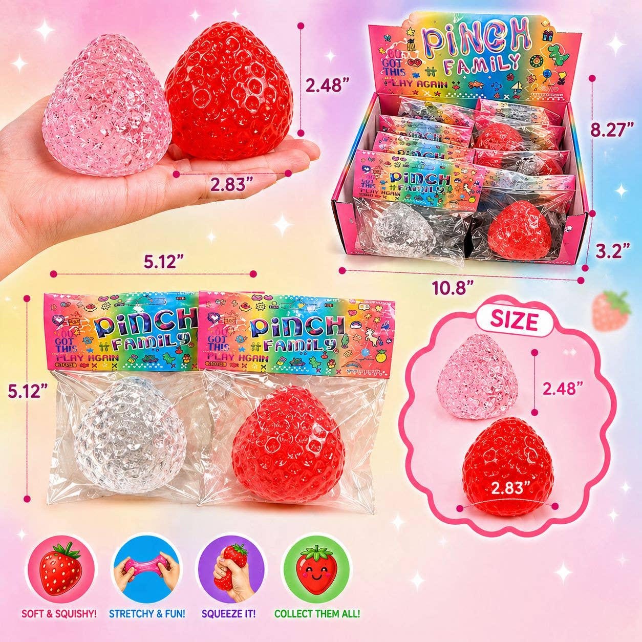 Strawberry Squishy | Stress Toy | Squeeze The Day Away