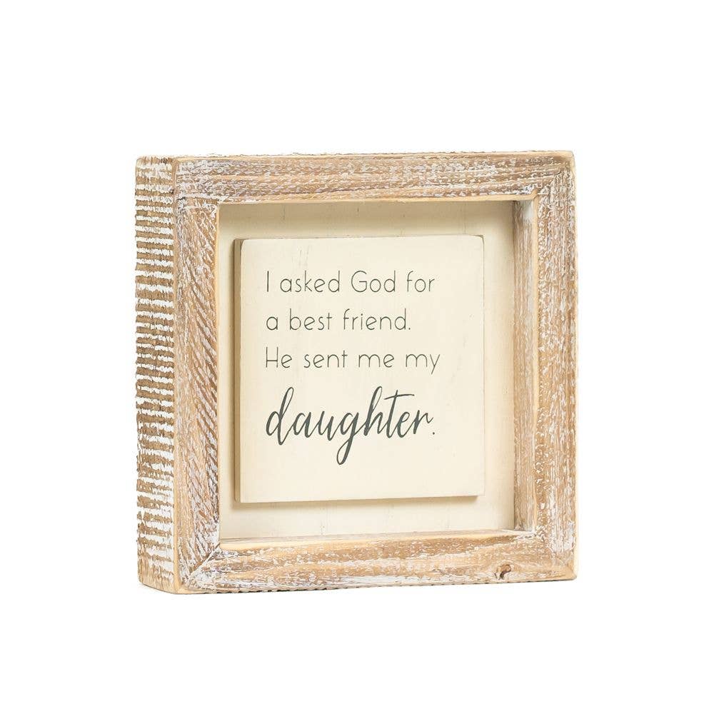 Daughter Wood Frame Sign Gift- Home Decor For Her