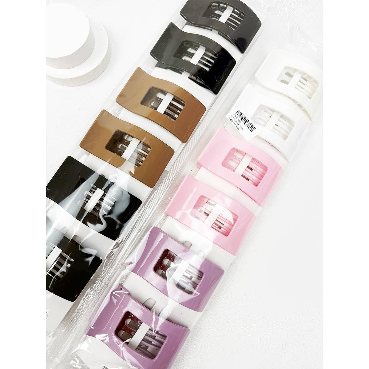 Hair Claw Clip Glossy Flat Large Size Assorted Neutral Colors Modest Fashion - The Sensory