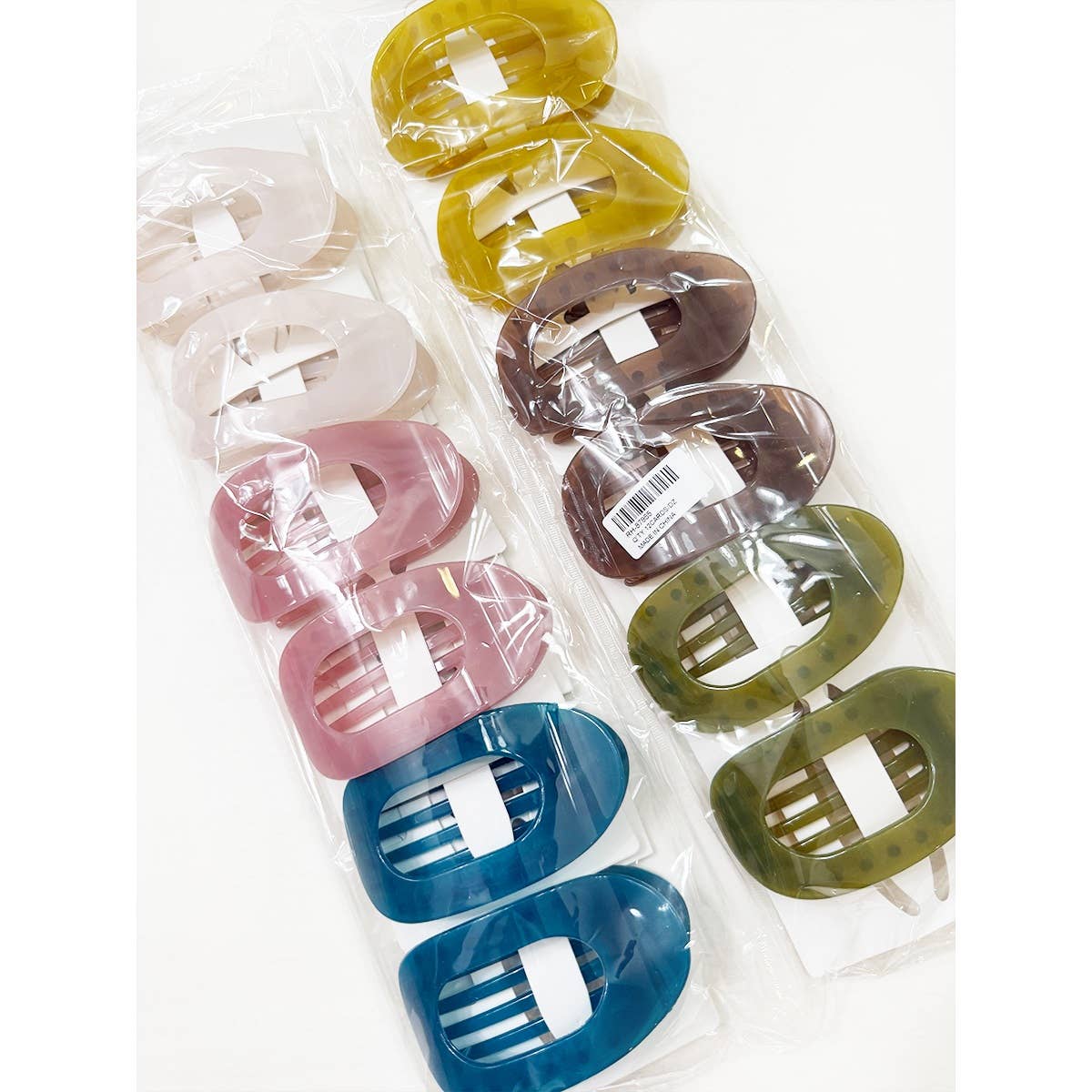 Hair Claw Clip Oval Flat Design With Jelly Colors For Thin Hair - The Sensory