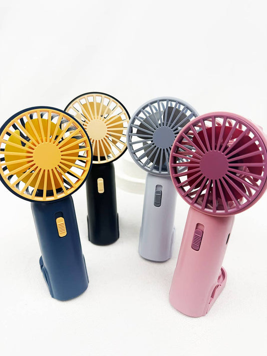 Portable Hand Fan With Pull-Out Stand, USB Rechargeable - The Sensory