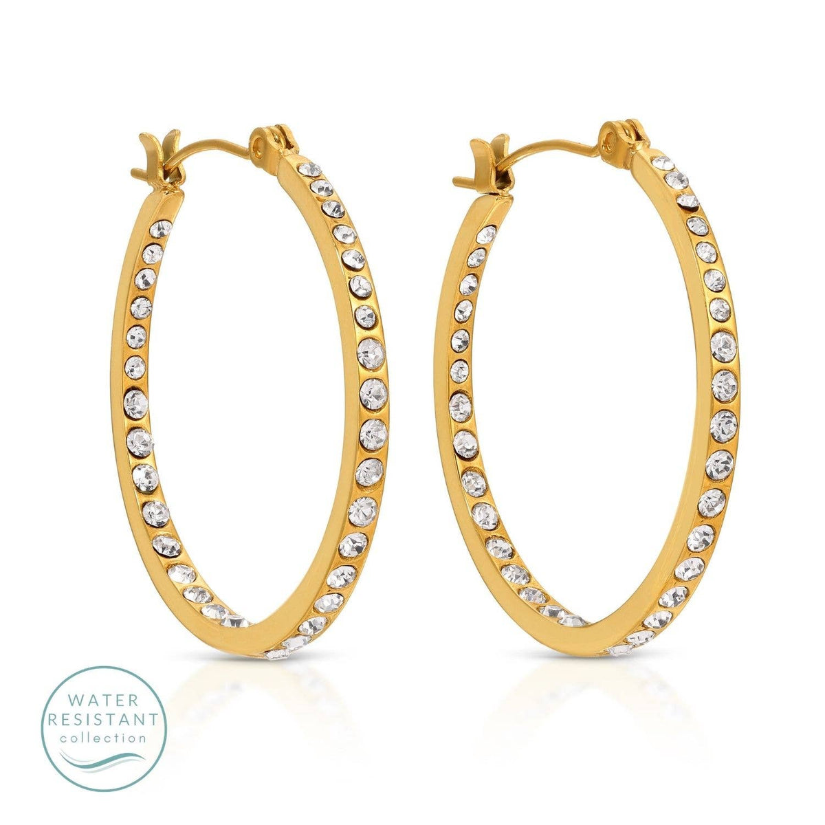 Hoop Earrings – Water-Resistant CZ With Latch Back, Faith-Based Jewelry - The Sensory