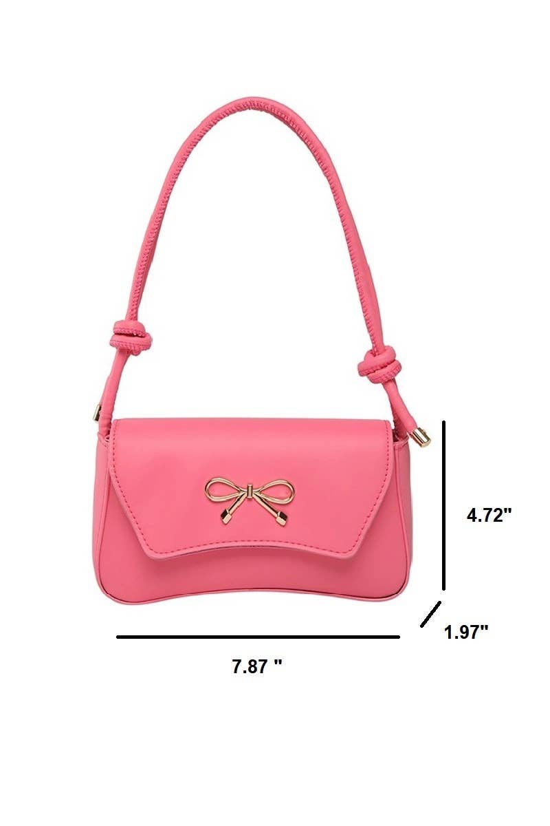 Bow Accent Shoulder Bag, Vegan Leather - The Sensory