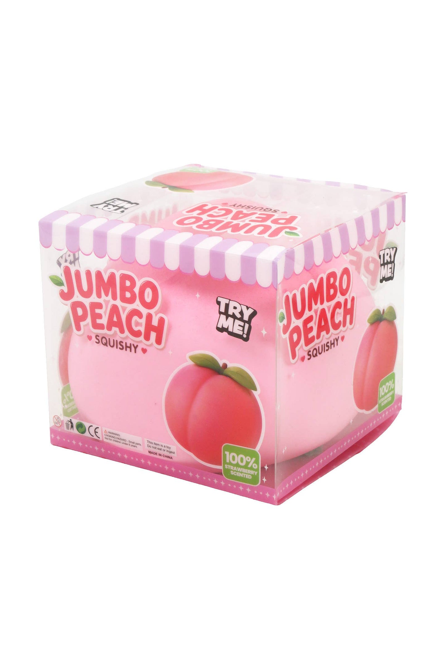 JUMBO 6 Inch Pink Peach Slime Filled TPR Squishy