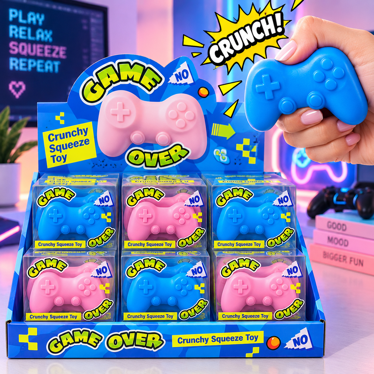 Game Over Crunchy Squeeze Toy — ASMR Game Controller Squishy - The Sensory