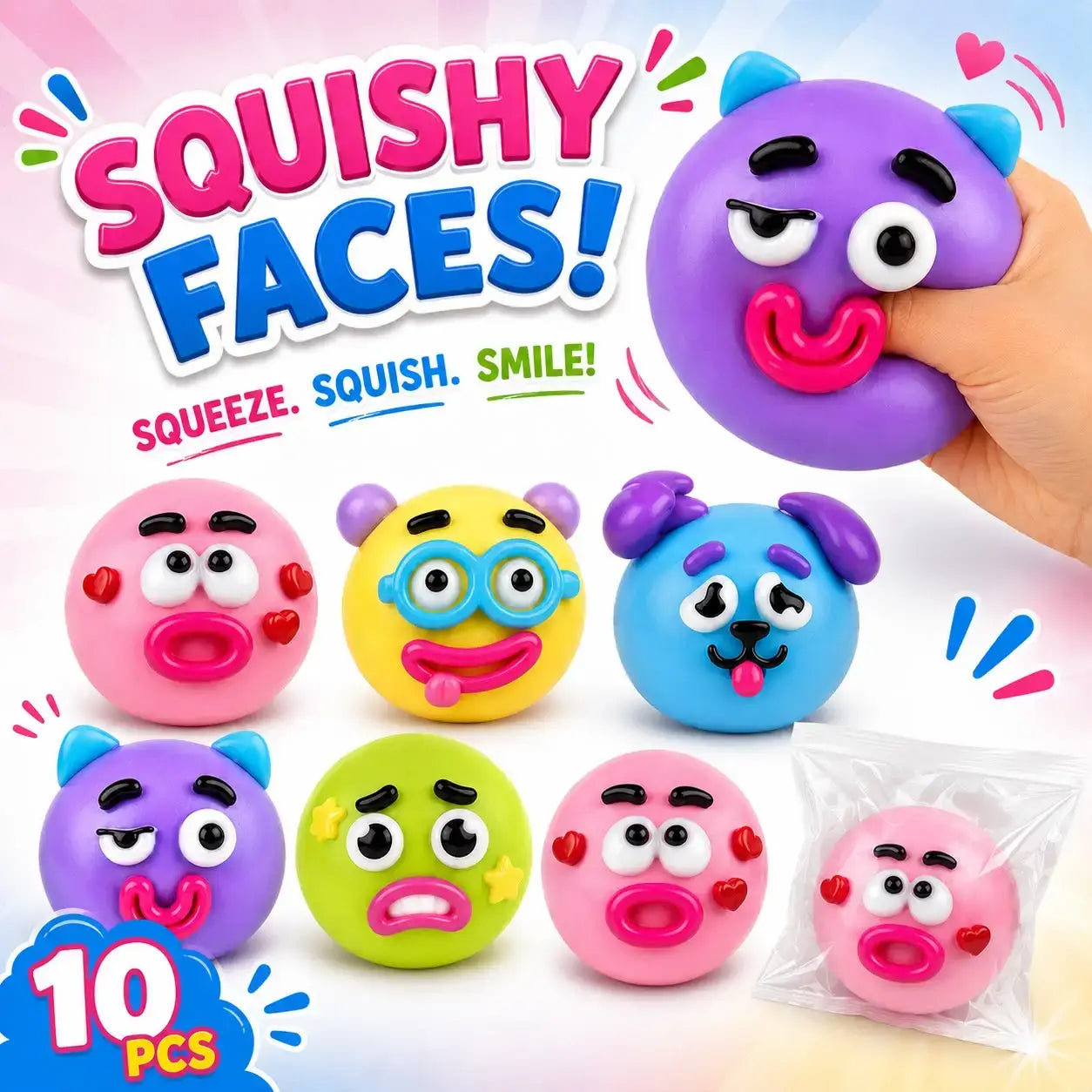 Squishy Faces – Funny Emoji-Style Stress Ball Squishies