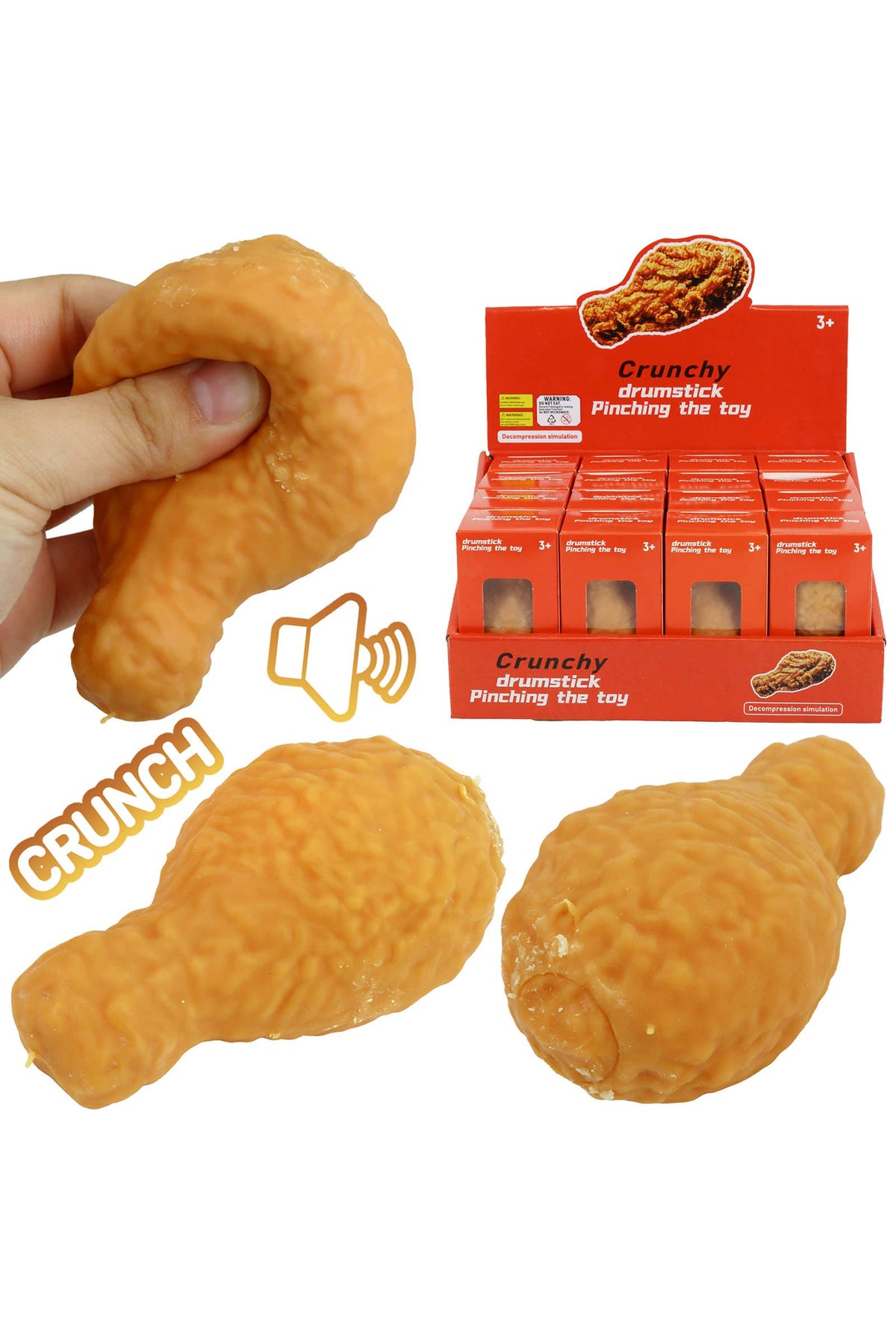 Fried Chicken Crunchy Bead Slime Filled TPR Squishy Toy