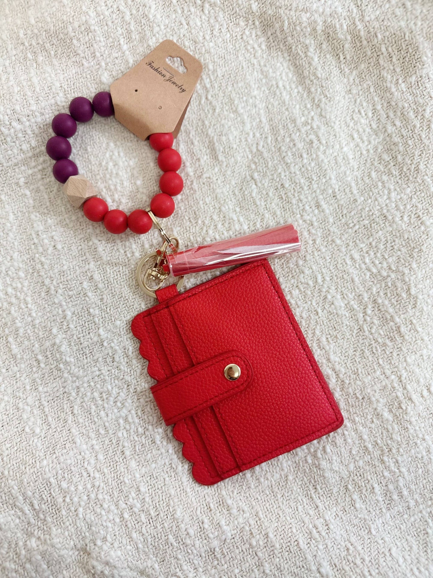 Wristlet ID Holder With Tassel | Beaded Wristlet