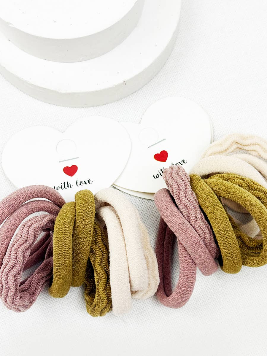 Hair Tie Set Rolled – Assorted Colors No-Slip Ponytail Holders
