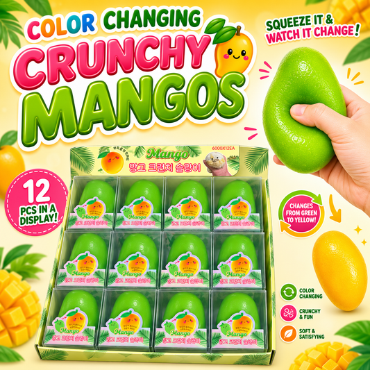 Color Changing Crunchy Mango ASMR Crunch Squishy Stress Toy - The Sensory