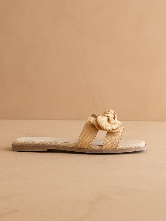 Slide Sandal The Sensory Ginny Raffia Bow With DreamCloud Sole Natural