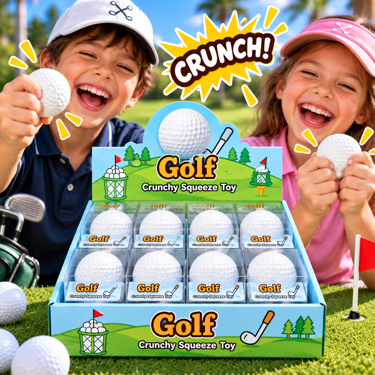 Golf Crunchy Squeeze Toy — ASMR Crunch Golf Ball Squishy - The Sensory