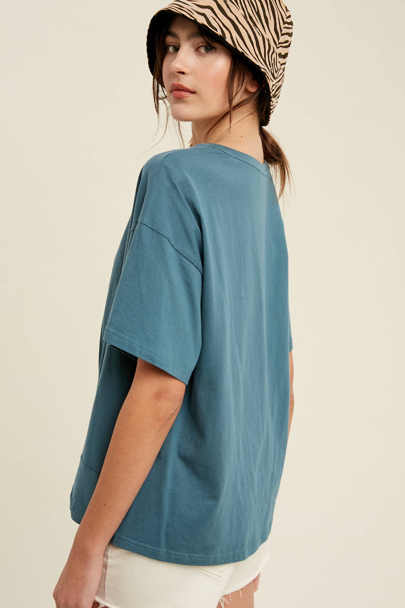 Dressy Twisted Tee Front Relaxed - Soft Cotton Jersey Modest Comfort