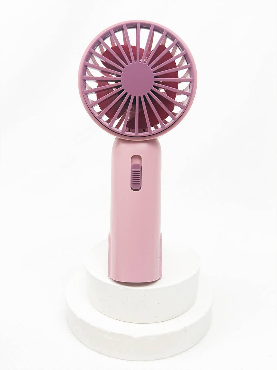 Portable Hand Fan With Pull-Out Stand, USB Rechargeable