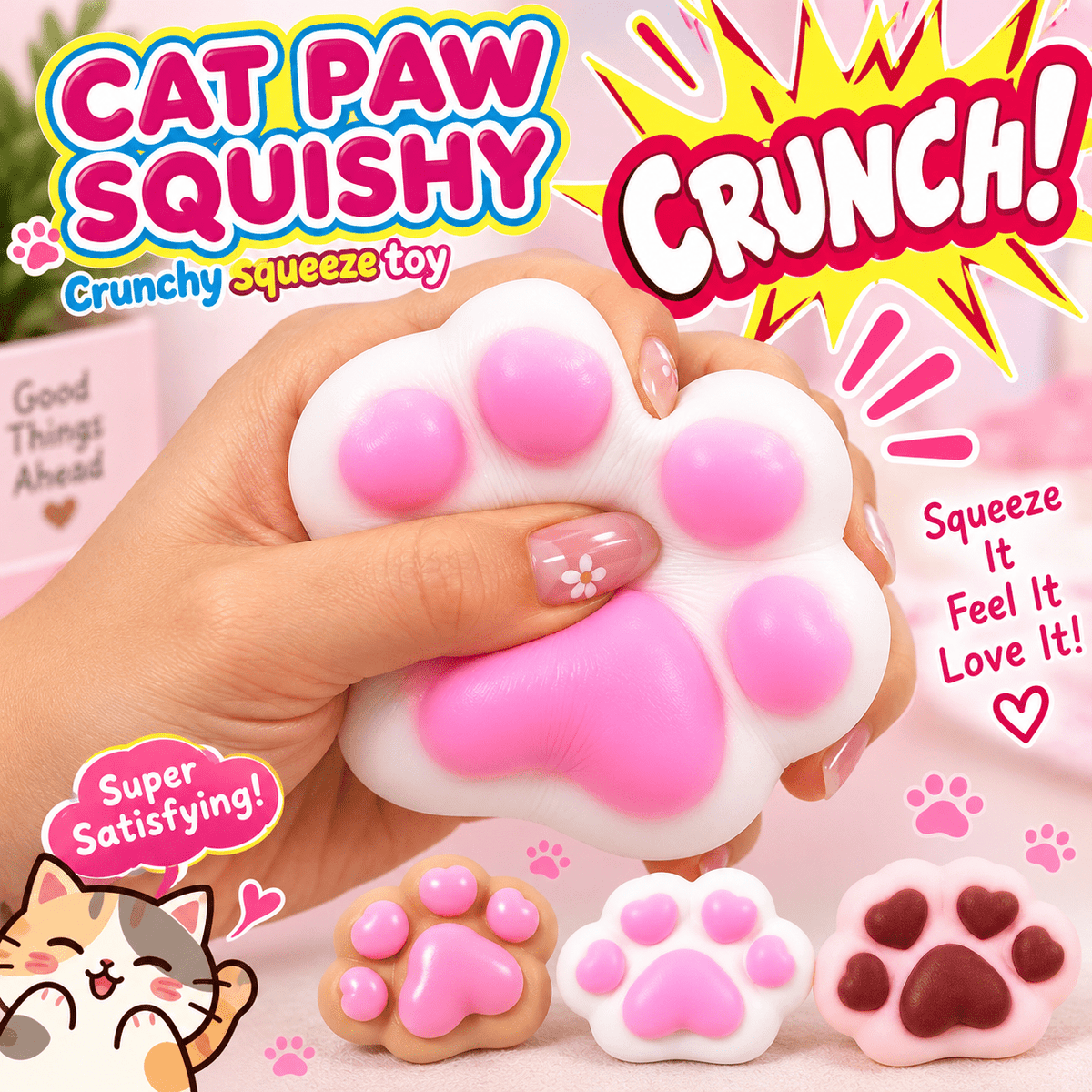 Cat Paw Squishy (Crunchy Squeeze Toy) — 3 Adorable Styles - The Sensory