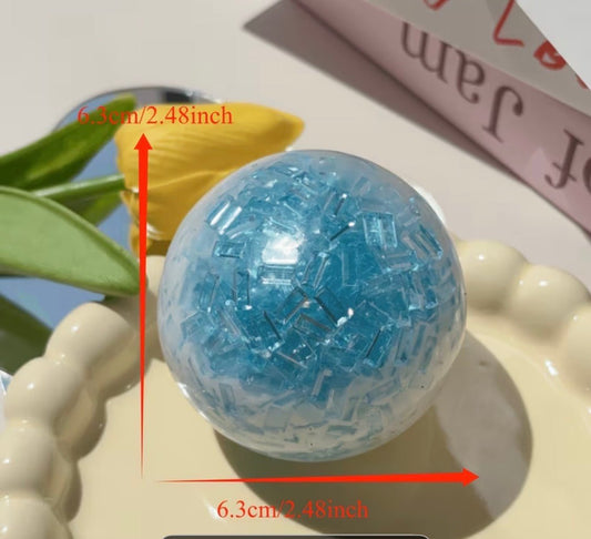 Blue glacier ice ball crunchy squishy, alternate view