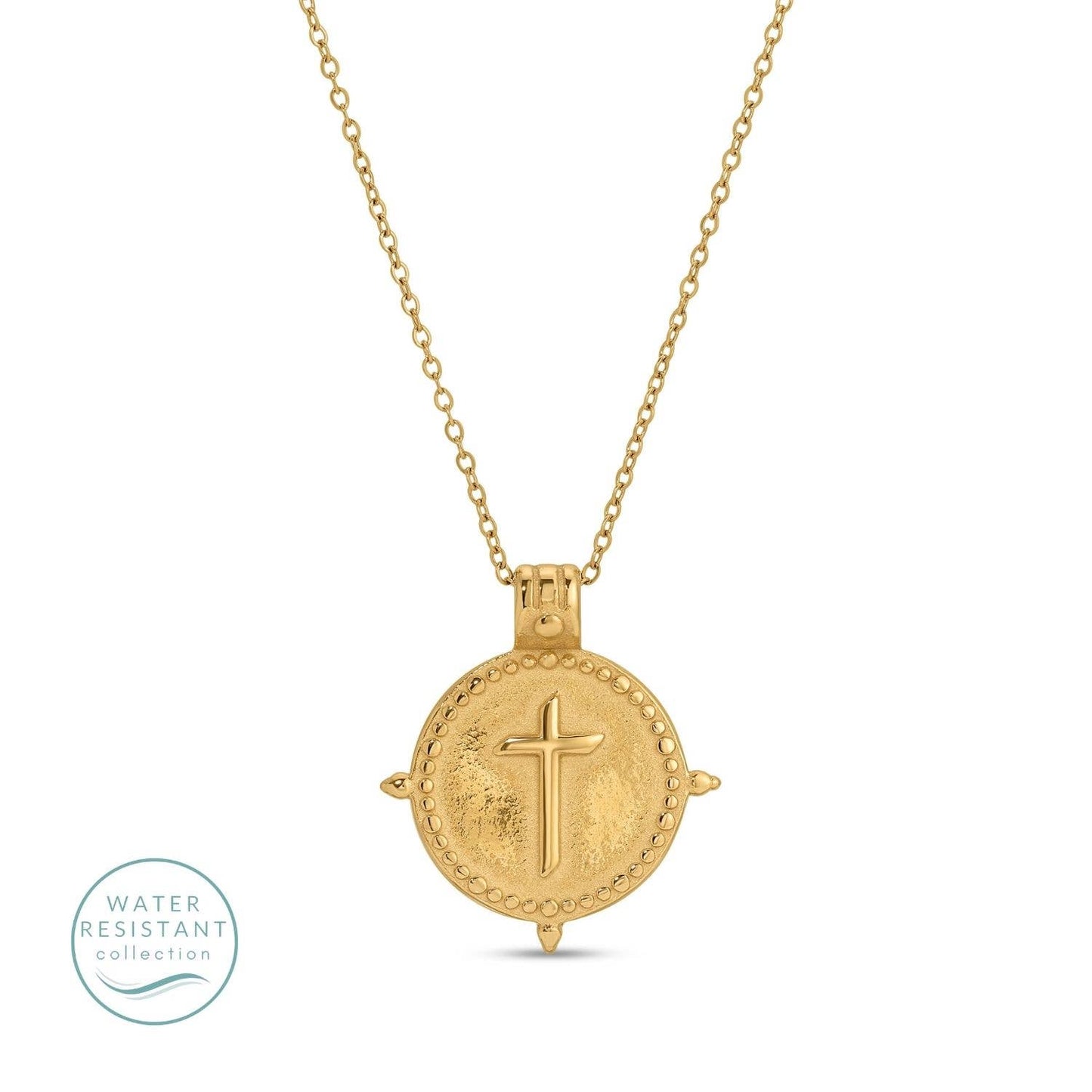 Cross Pendant Necklace - Vintage Vibe, Water-Resistant, Christian Jewelry