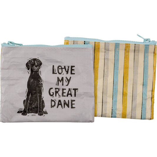 Zipper Wallet Love My Great Dane Design For Pet Lovers Gifts For Her