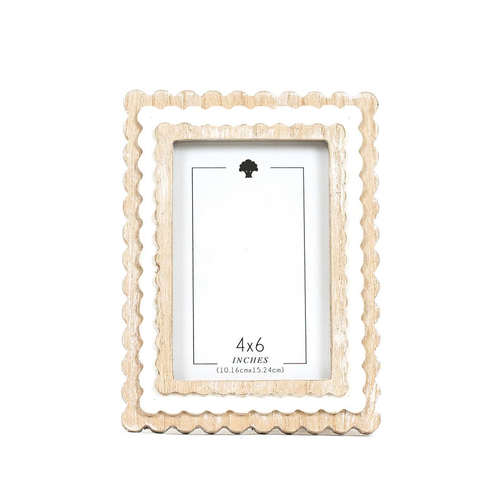 Wood Scalloped Photo Frame 6x8 Holds 4x6 Memories With Extra Charm
