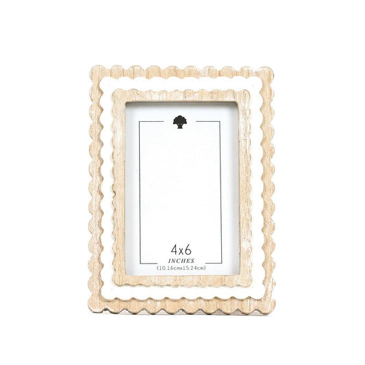 Wood Scalloped Photo Frame 6x8 Holds 4x6 Memories With Extra Charm