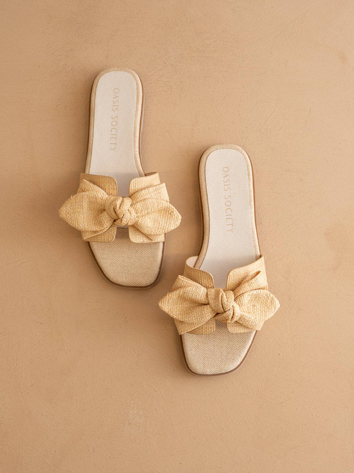 Slide Sandal The Sensory Ginny Raffia Bow With DreamCloud Sole Natural
