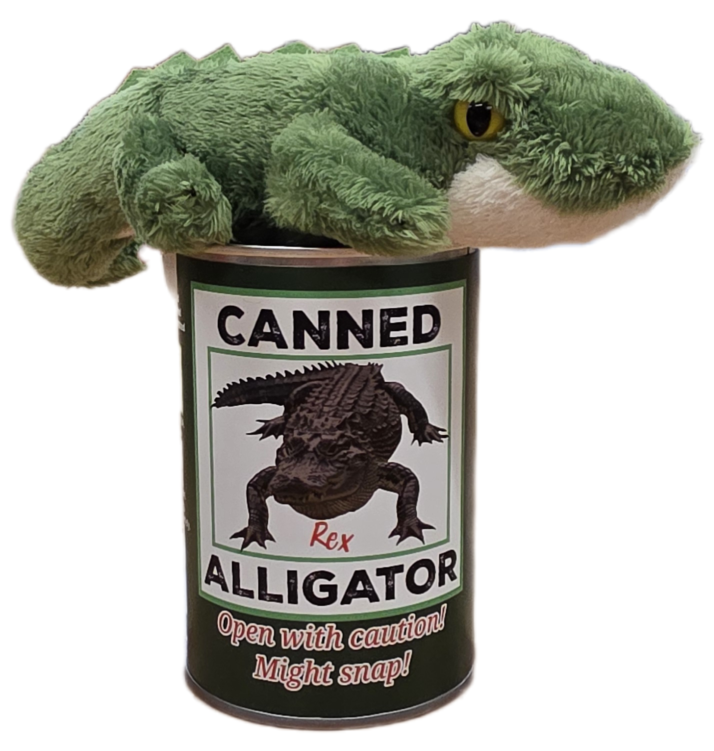 Alligator In A Can Pop Top | Plushy With Keepsake Can