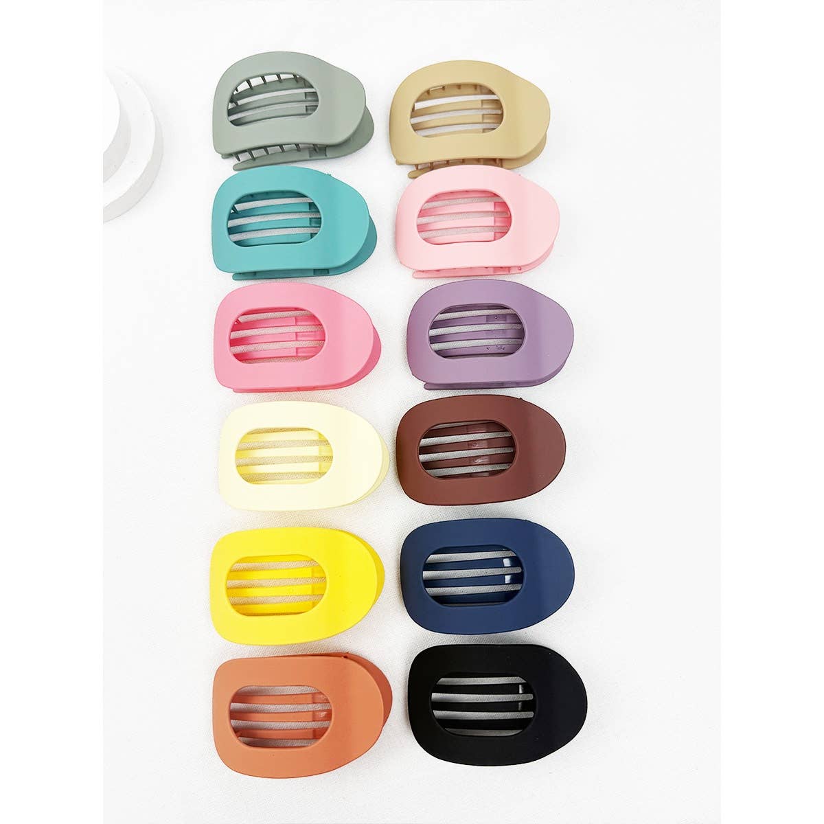 Hair Claw Oval Shape Flat Assorted Colors For Modest Fashion