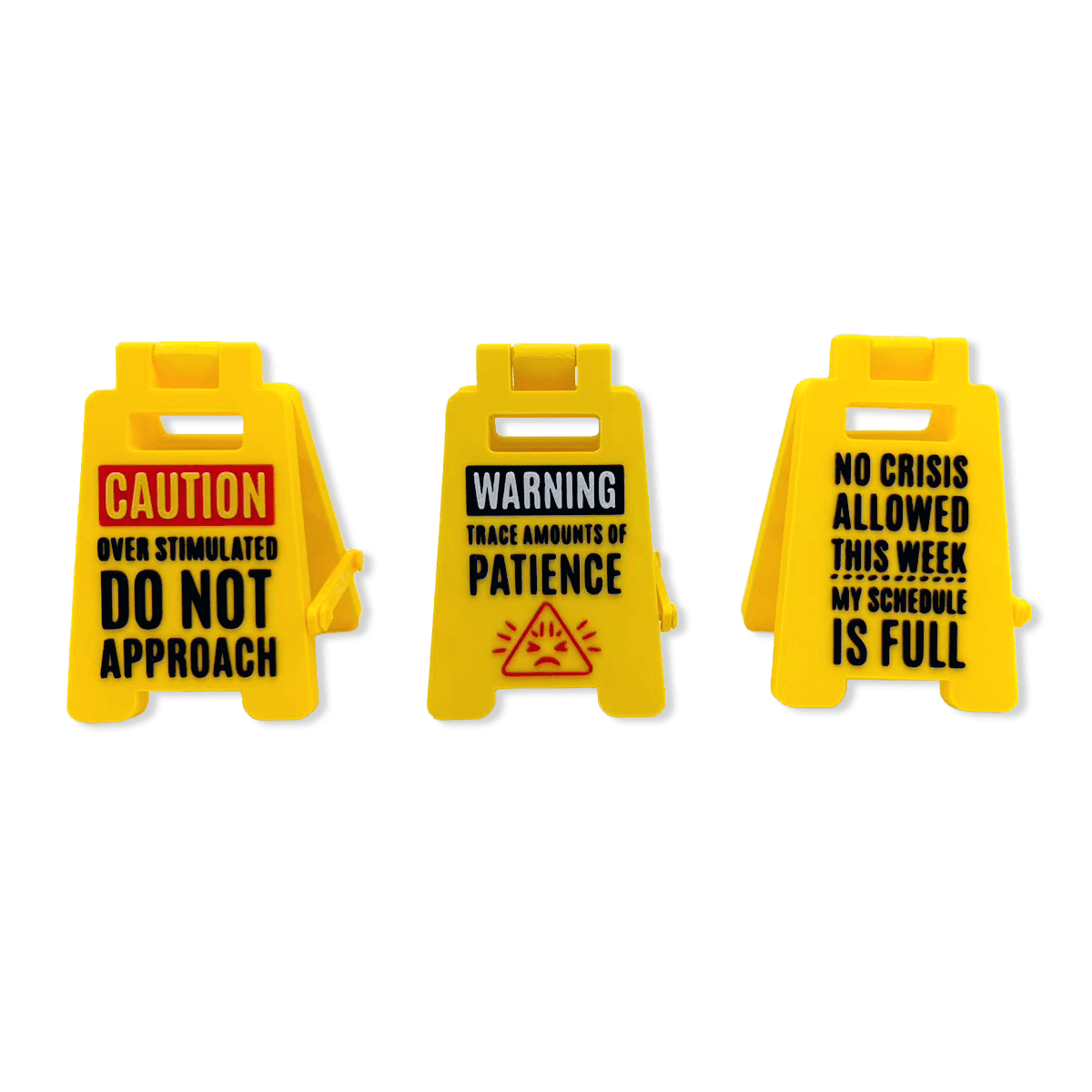 Standing 4.75" 3D Mood Caution Sign Assortment - 12/Display - The Sensory