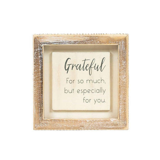 Grateful White & Natural Finish Frame Sign Gifts For Her