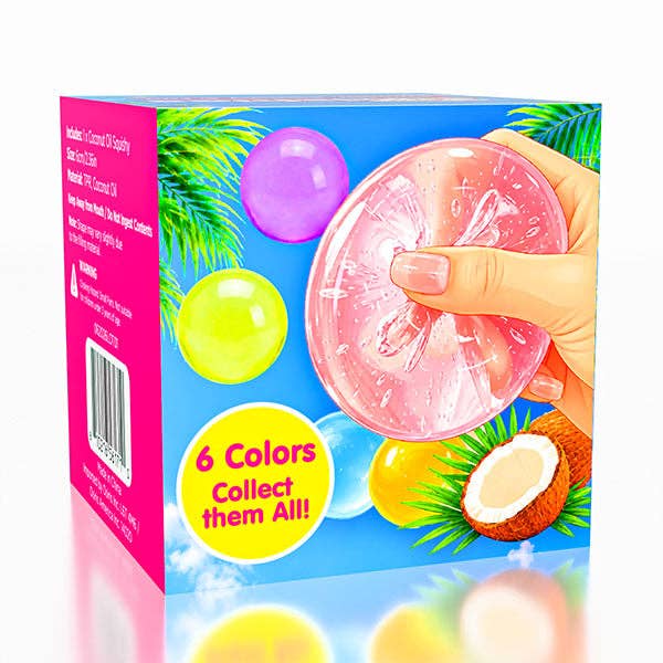 Coconut Oil Squishies® Solid Squish Fidget Stress Ball (1pc) Assorted Colors - The Sensory